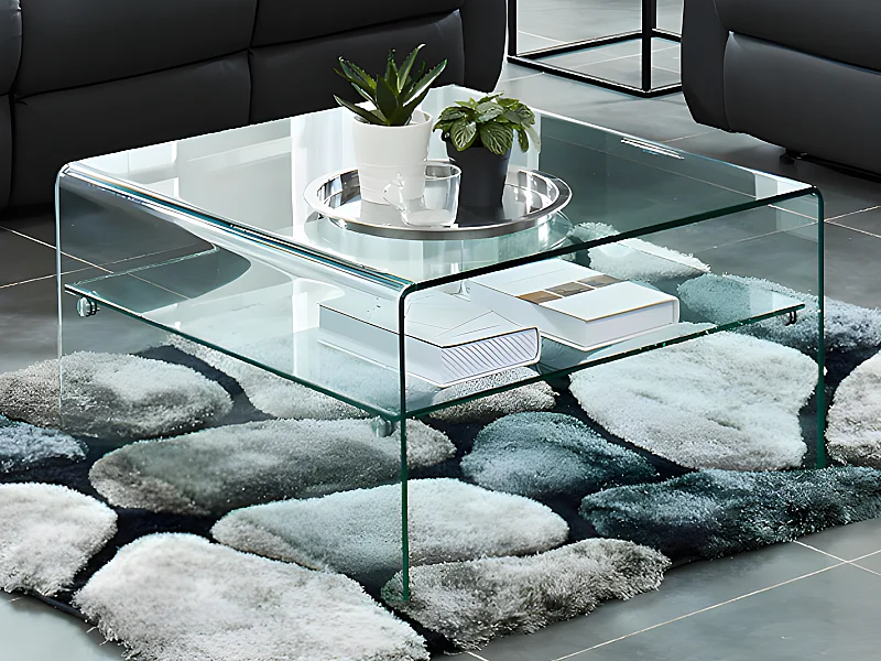 Couchtisch quadratisch - Glas - STILEOS