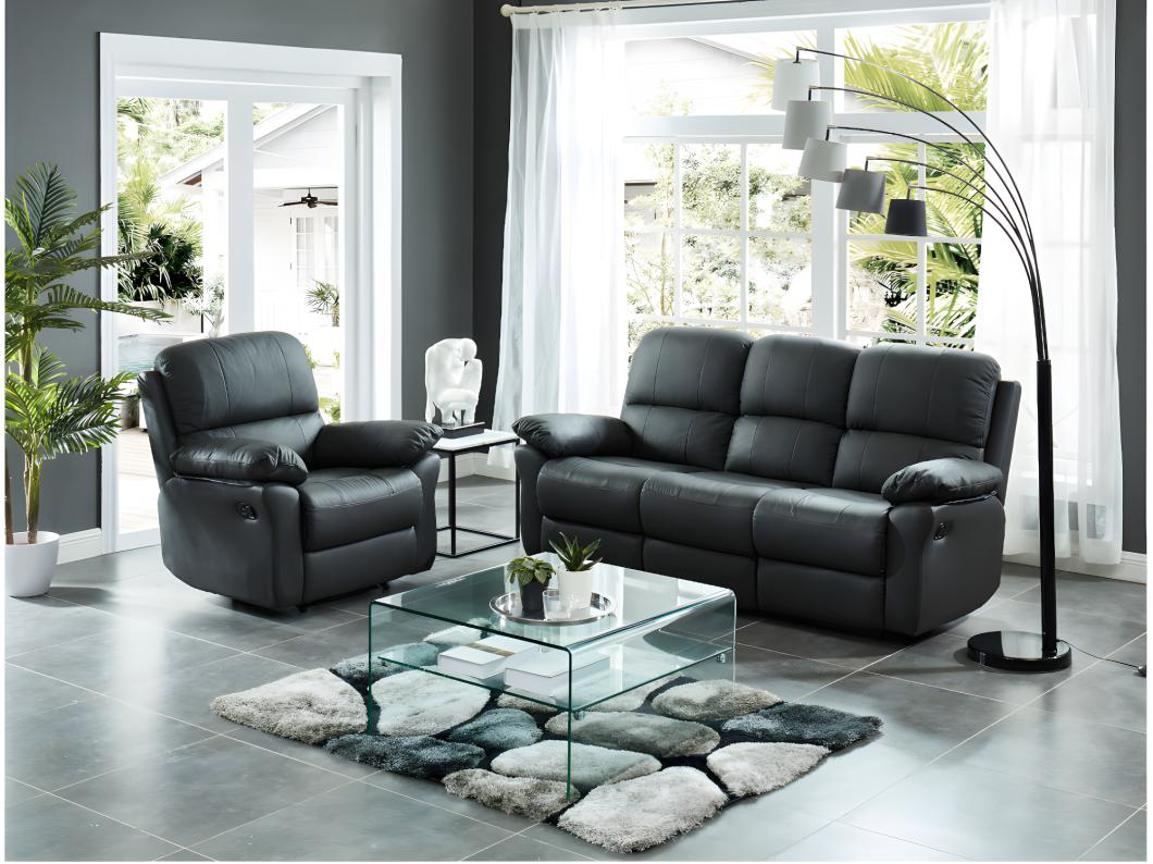 Salontafel STILEOS - Dubbele plaat - Gehard glas