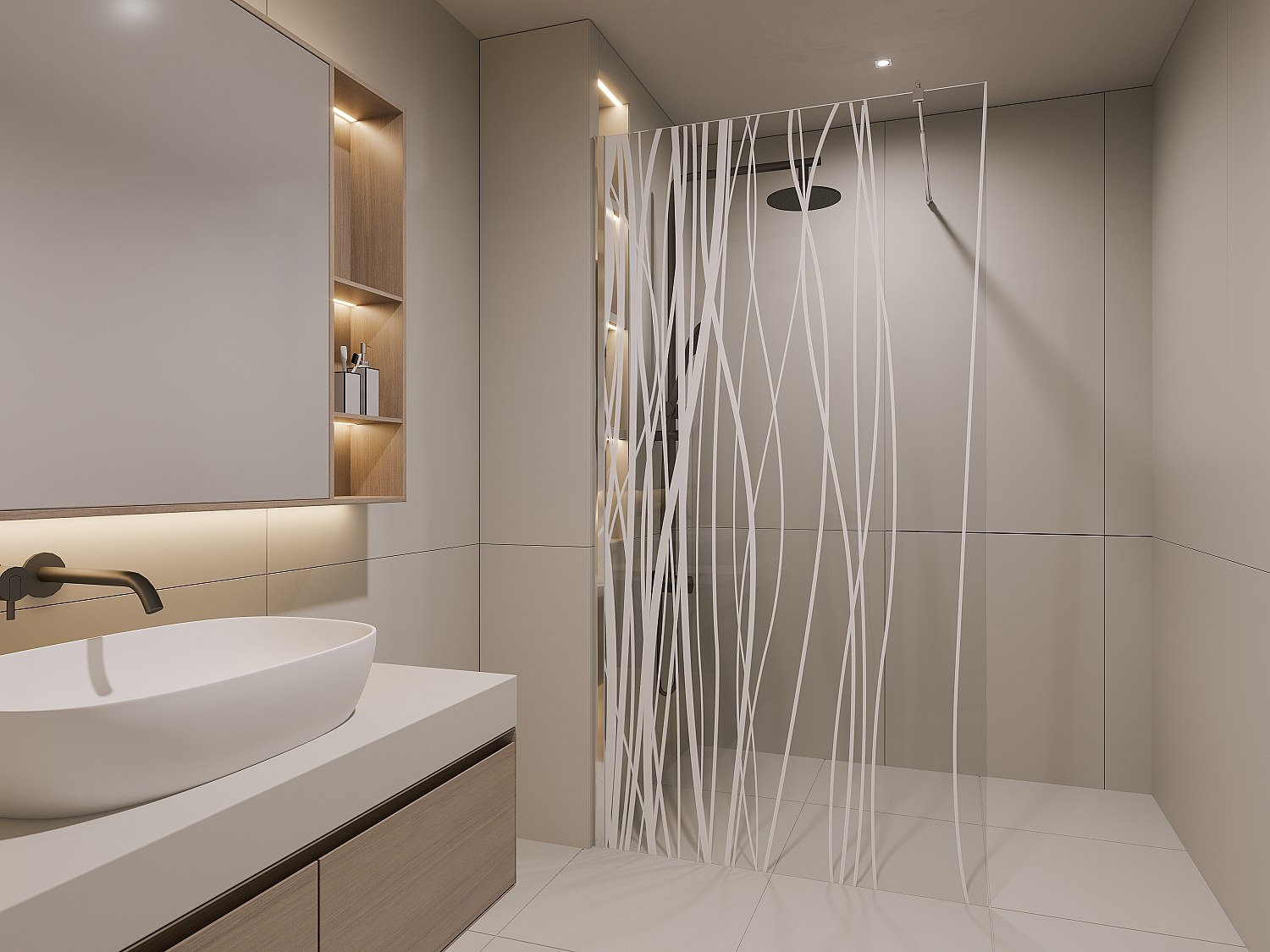 Duschtrennwand Seitenwand italienische Dusche - 140 x 200 cm - DANNA günstig online kaufen