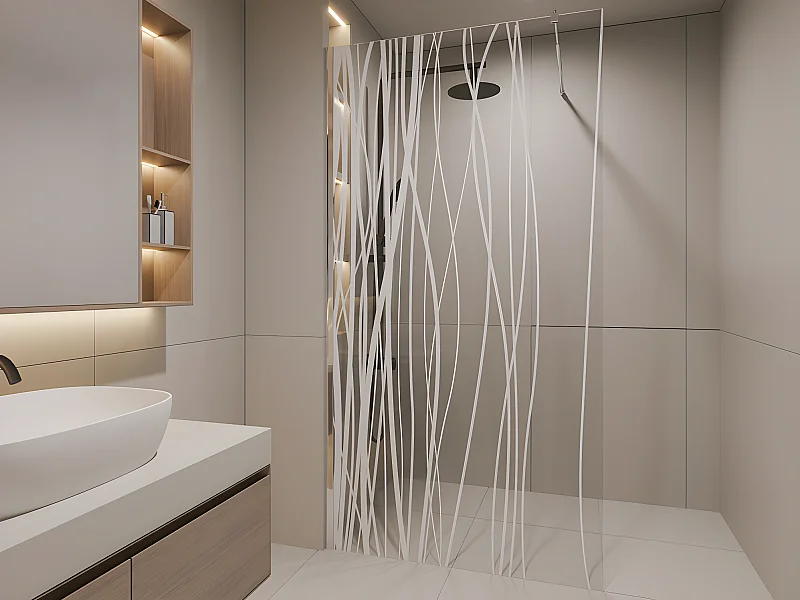 Paroi de douche à l'italienne DANNA sérigraphiée - 140x200cm