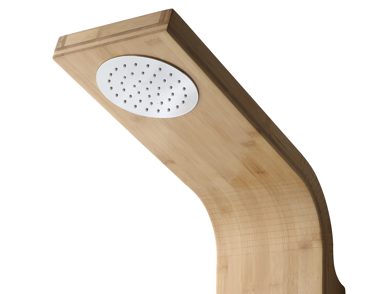 Columna de ducha con hidromasaje TISSIA, lluvia tropical y panel de bambú - 20x140 cm