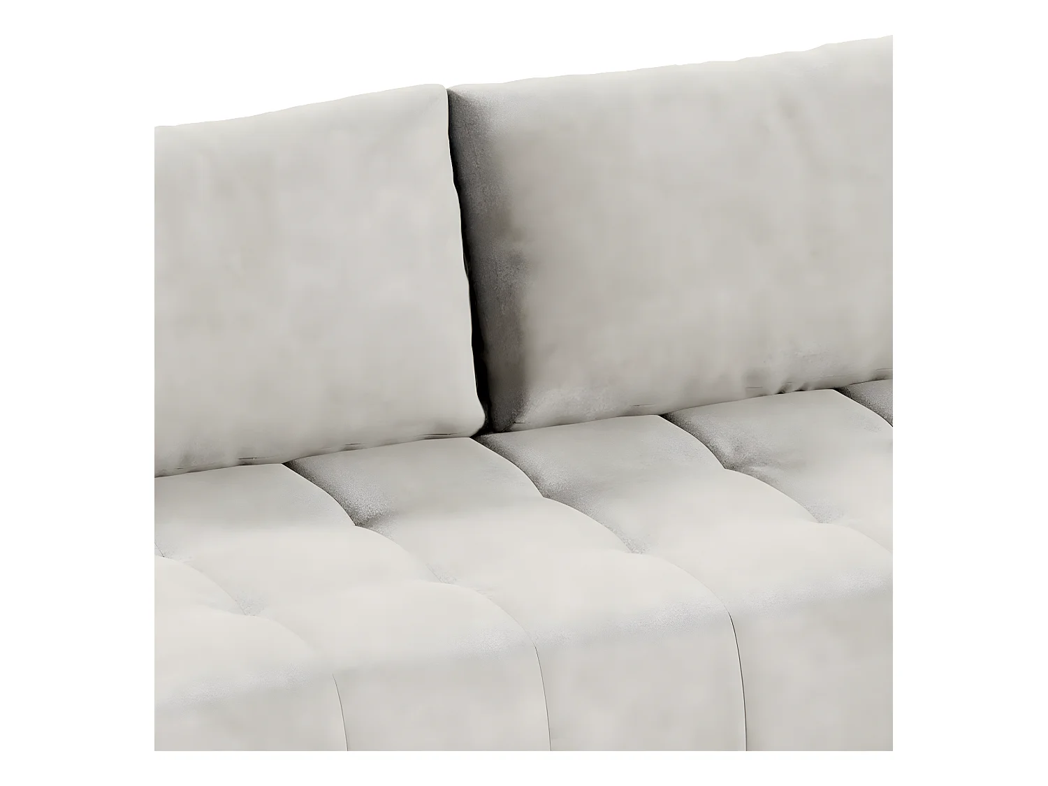 Canapé d'angle convertible droit 4 places avec coffre Jonas Crème