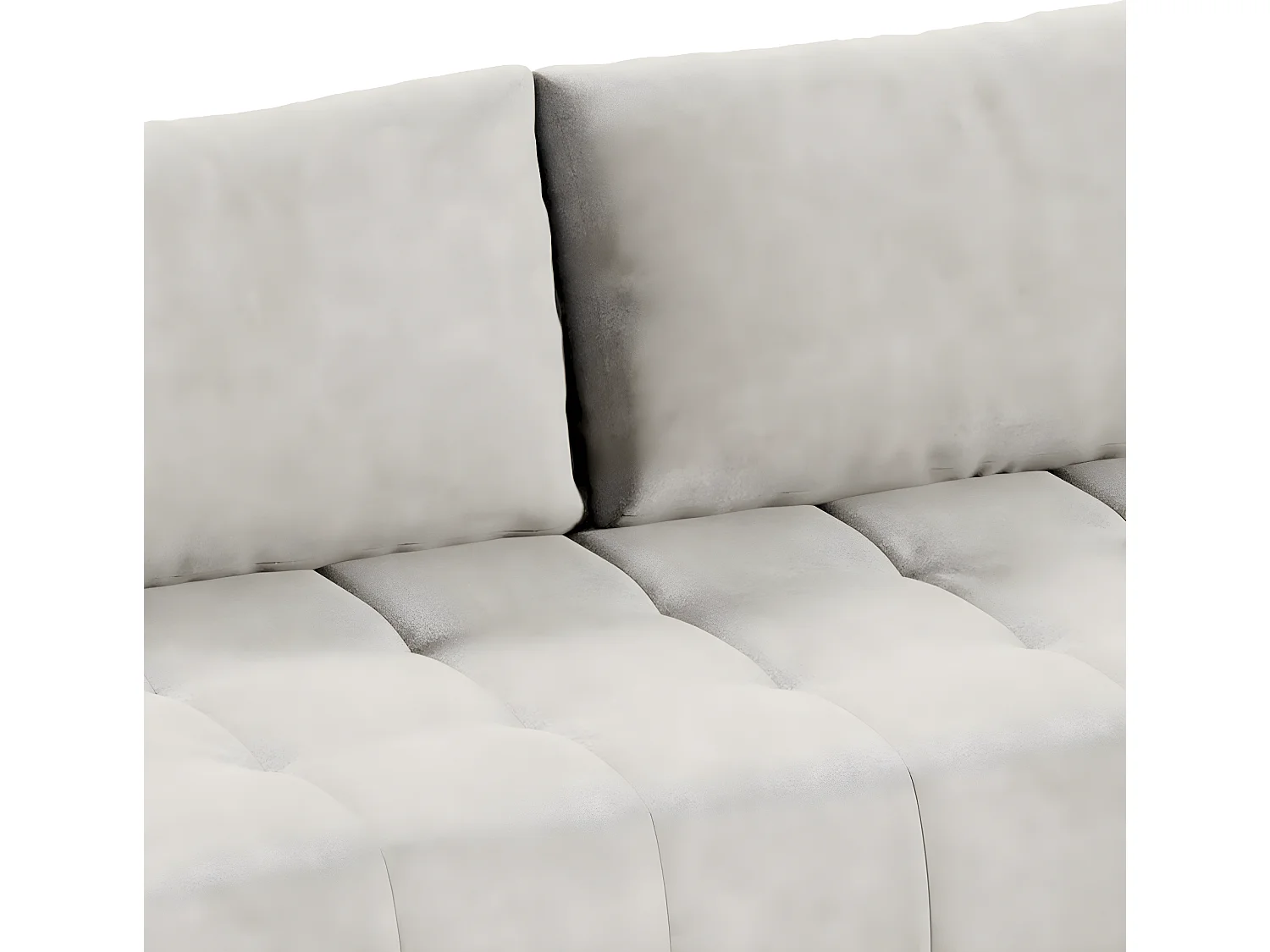 Canapé d'angle convertible droit 4 places avec coffre Jonas Crème