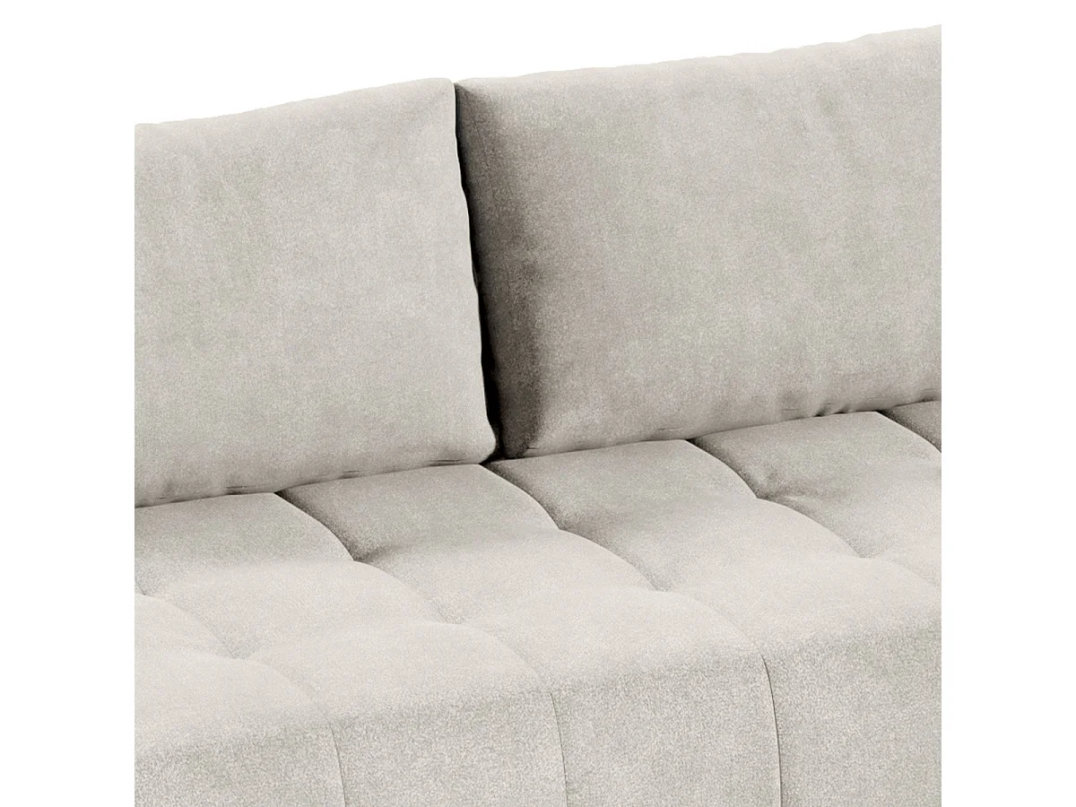 Canapé d'angle convertible 4 places avec coffre en tissu crème