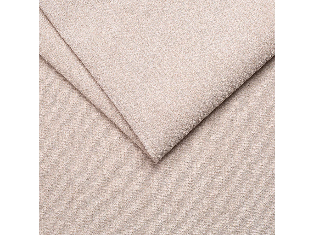 Canapé d'angle convertible 4 places avec coffre en tissu crème