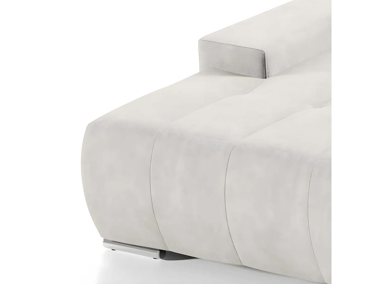 Canapé d'angle convertible gauche 4 places avec coffre Jonas Crème