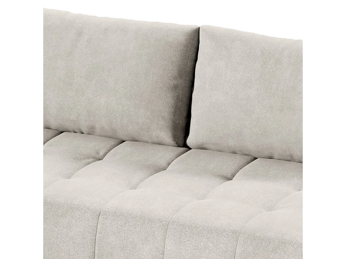 Canapé d'angle convertible 4 places avec coffre en tissu crème