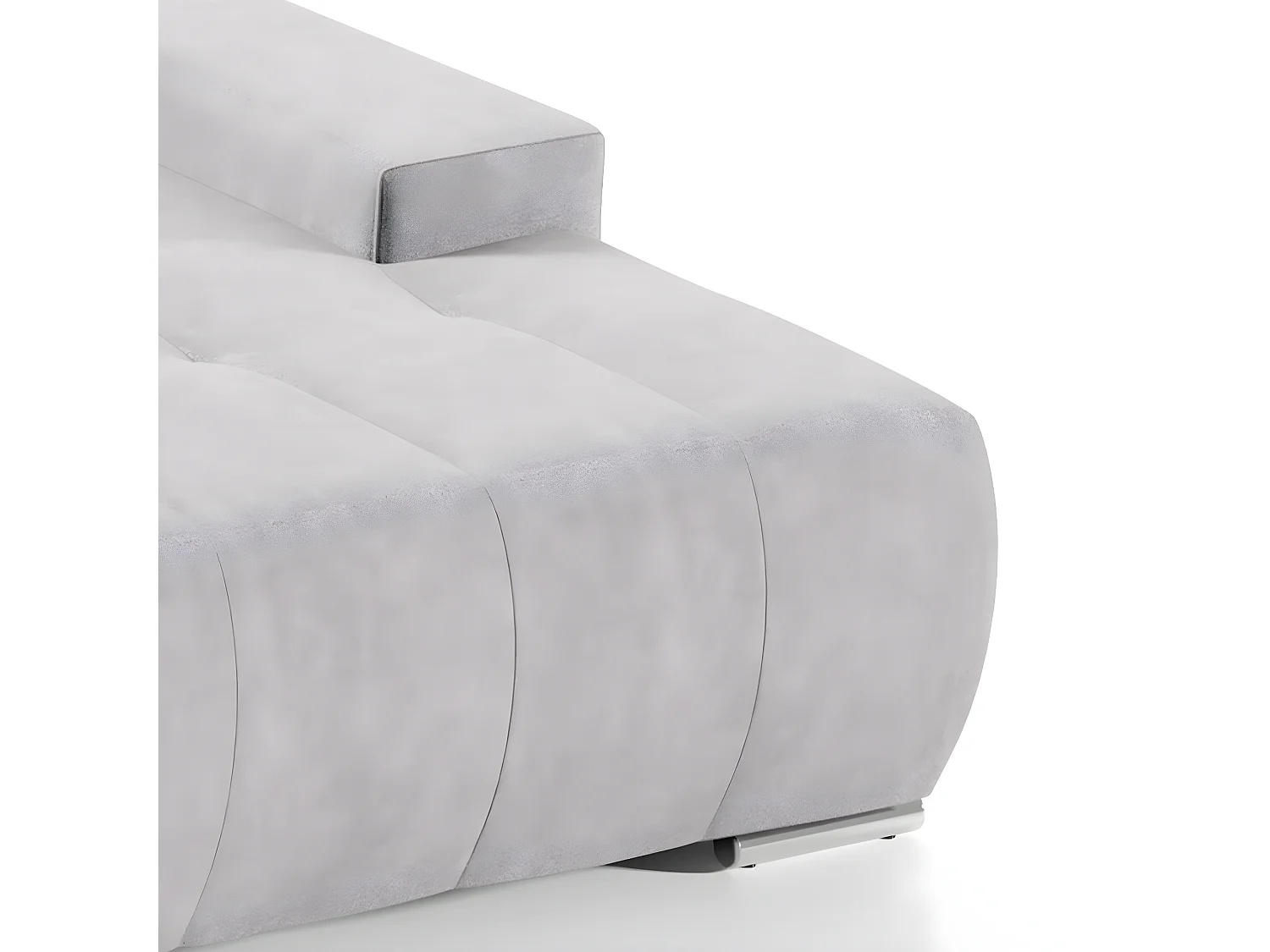 Canapé d'angle convertible droit 4 places avec coffre Jonas Gris clair