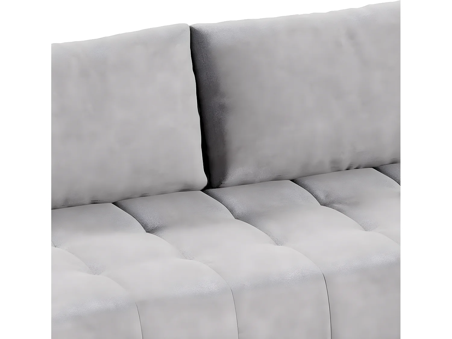 Canapé d'angle convertible droit 4 places avec coffre Jonas Gris clair