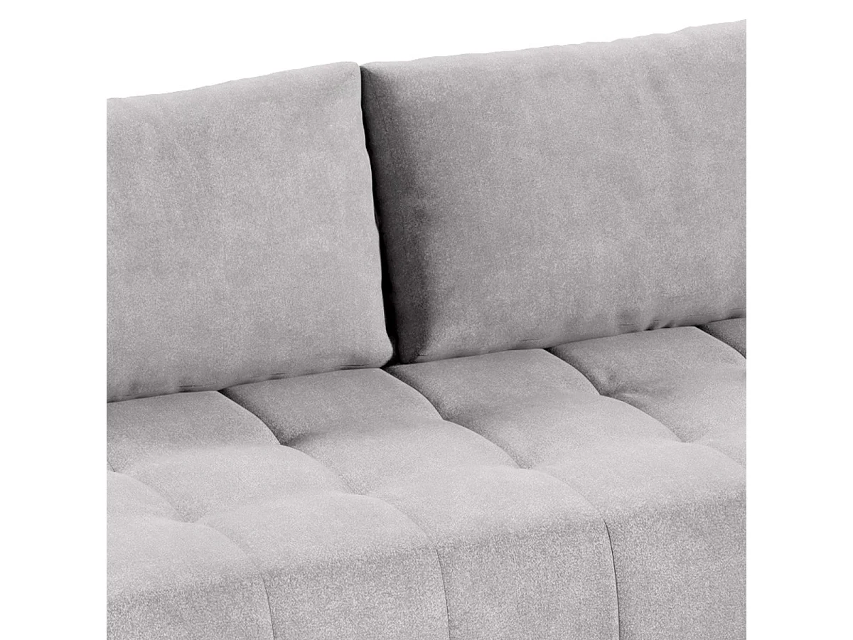 Canapé d'angle convertible 4 places en tissu gris clair JONAS
