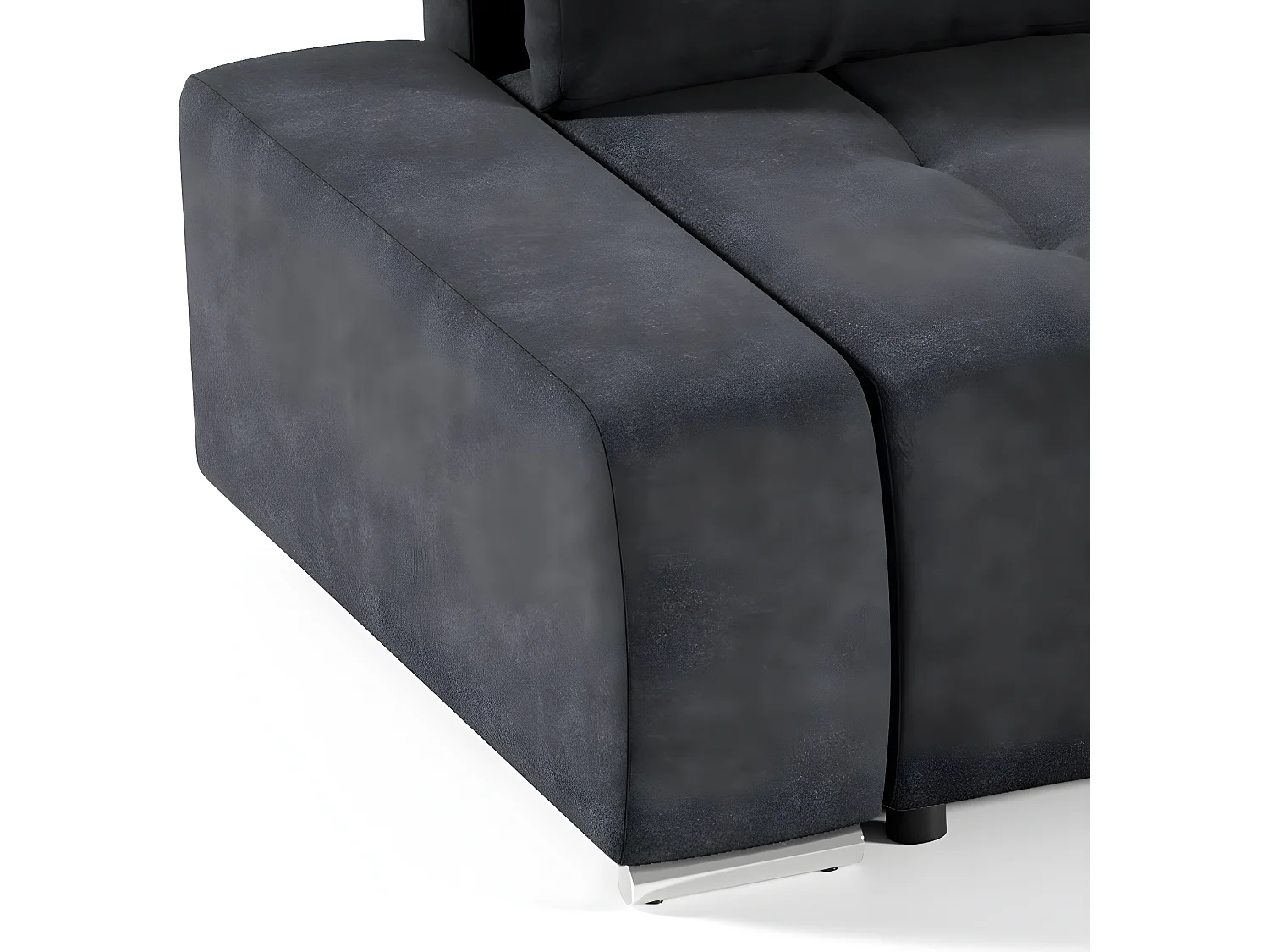 Canapé d'angle convertible droit 4 places avec coffre Jonas Gris anthracite