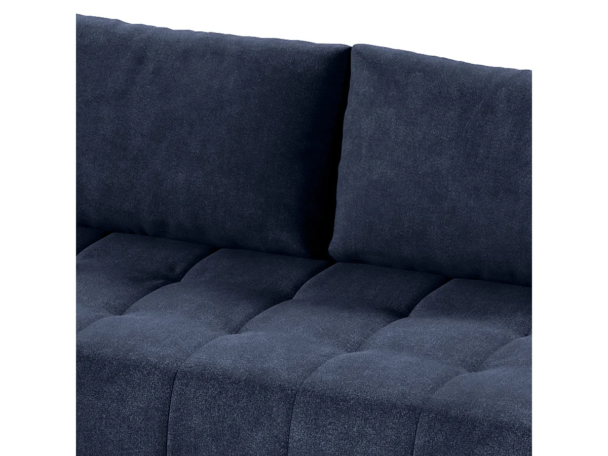 Canapé d'angle convertible 4 places en tissu bleu canard JONAS