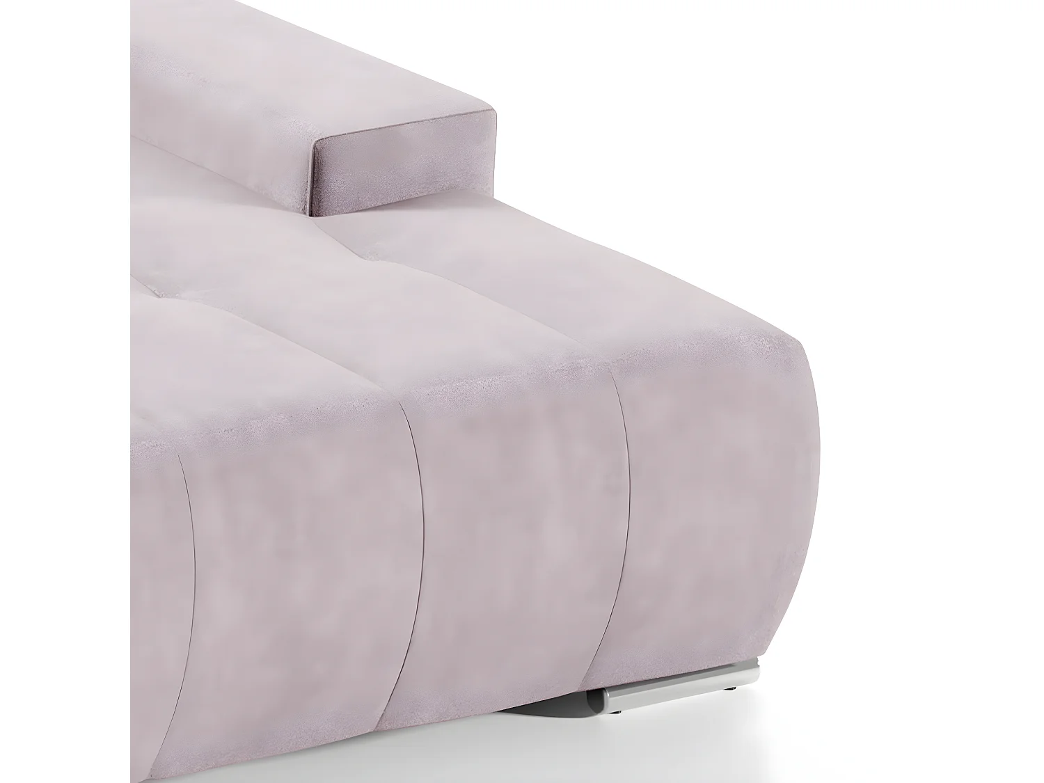 Canapé d'angle convertible droit 4 places avec coffre Jonas Rose