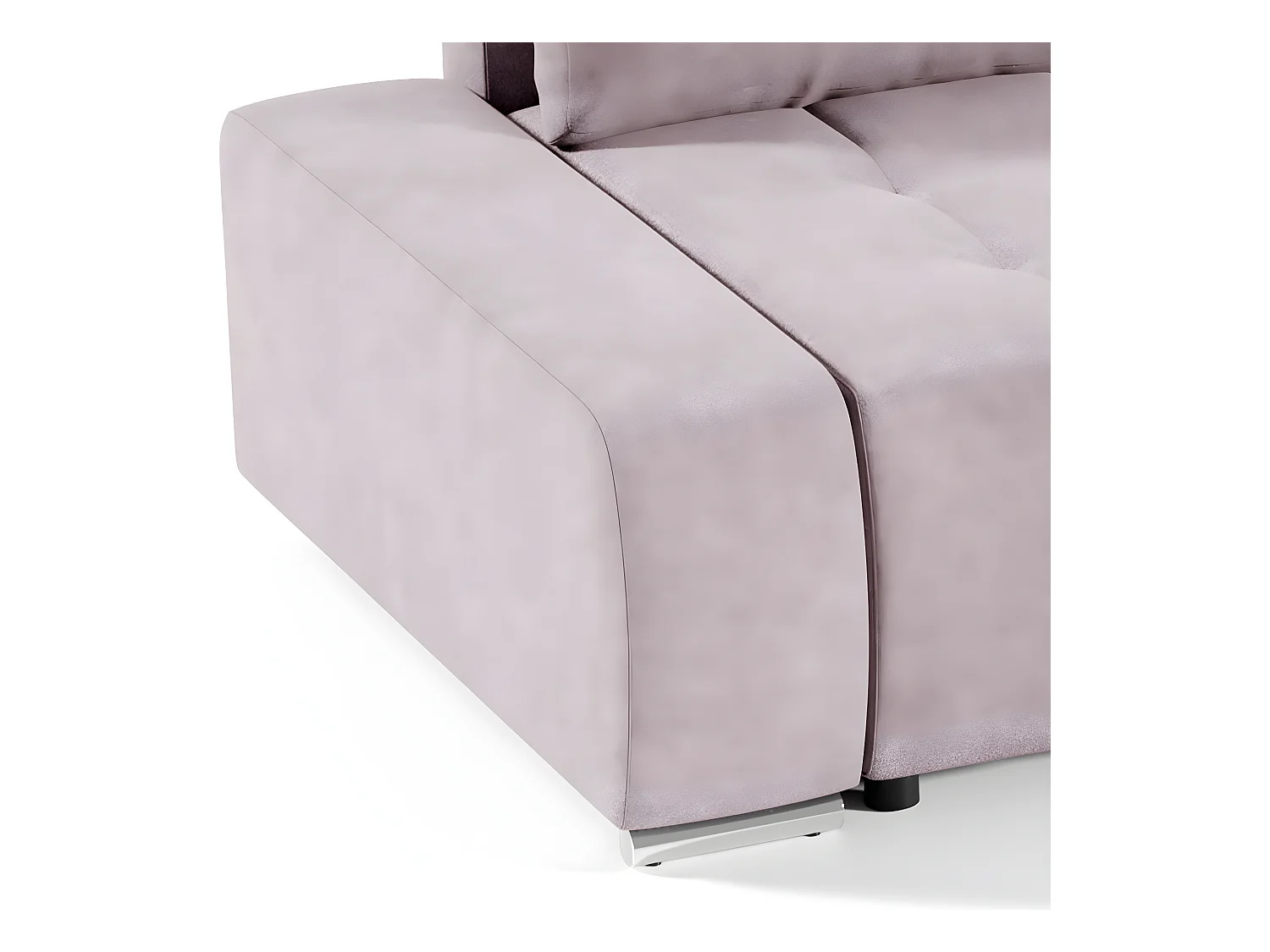 Canapé d'angle convertible droit 4 places avec coffre Jonas Rose