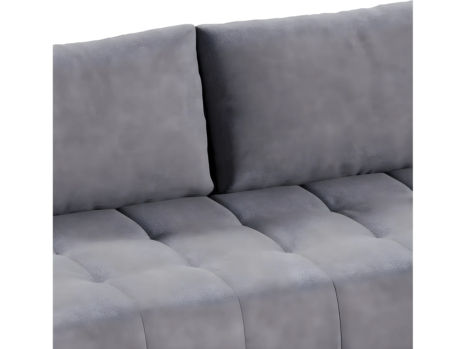 Canapé d'angle convertible droit 4 places avec coffre Jonas Gris foncé