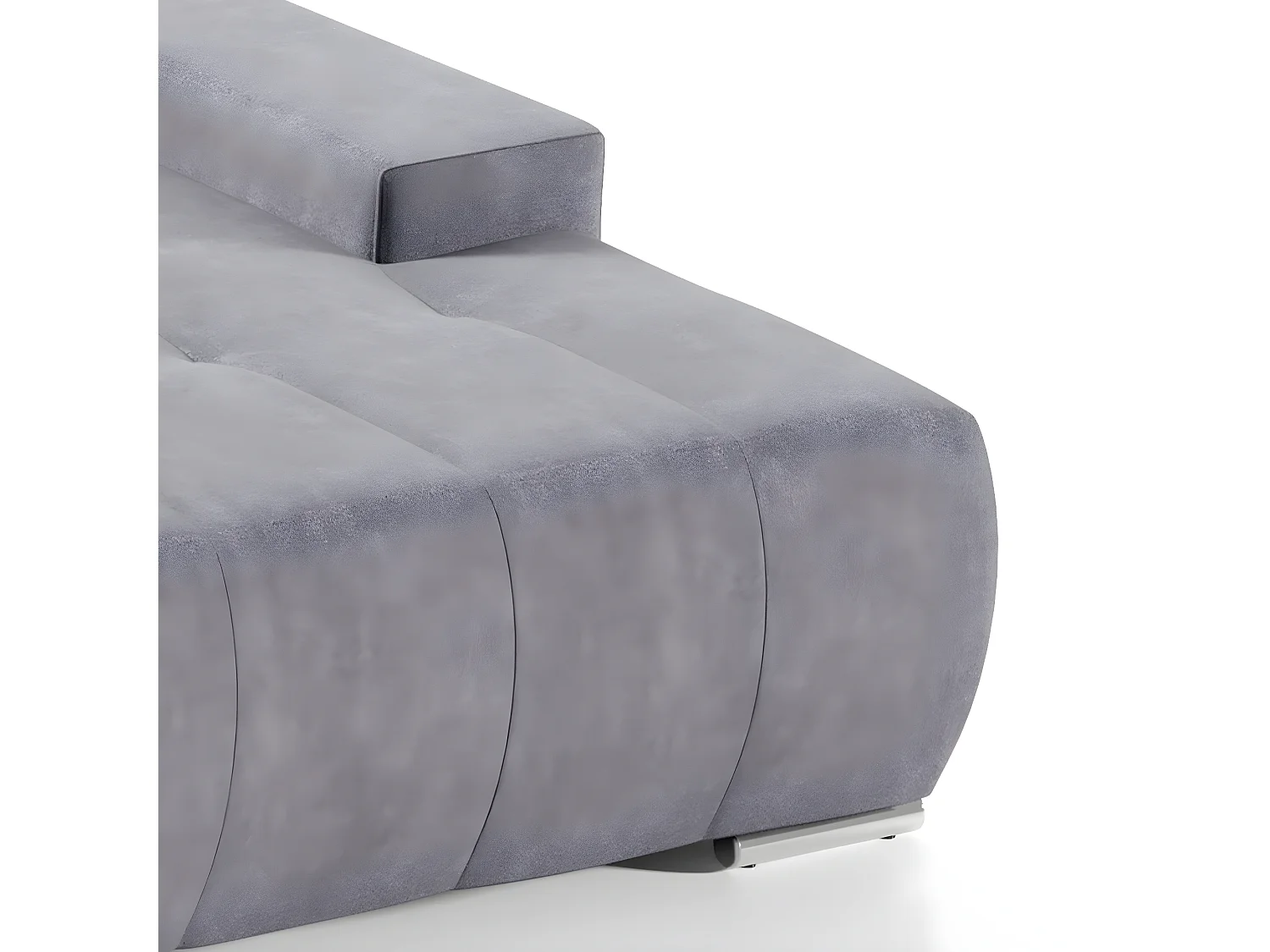 Canapé d'angle convertible droit 4 places avec coffre Jonas Gris foncé