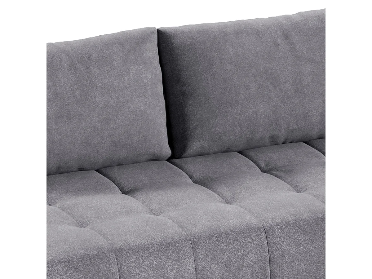Canapé d'angle convertible 4 places en velours gris foncé JONAS