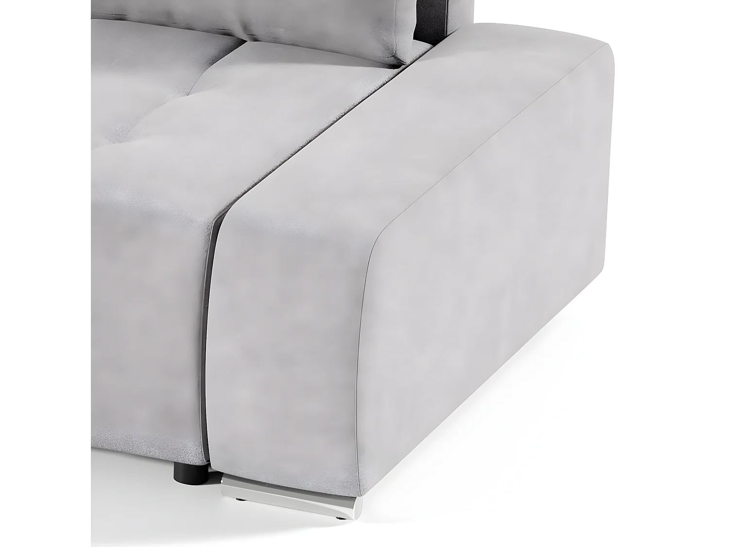 Canapé d'angle convertible gauche 4 places avec coffre Jonas Gris clair