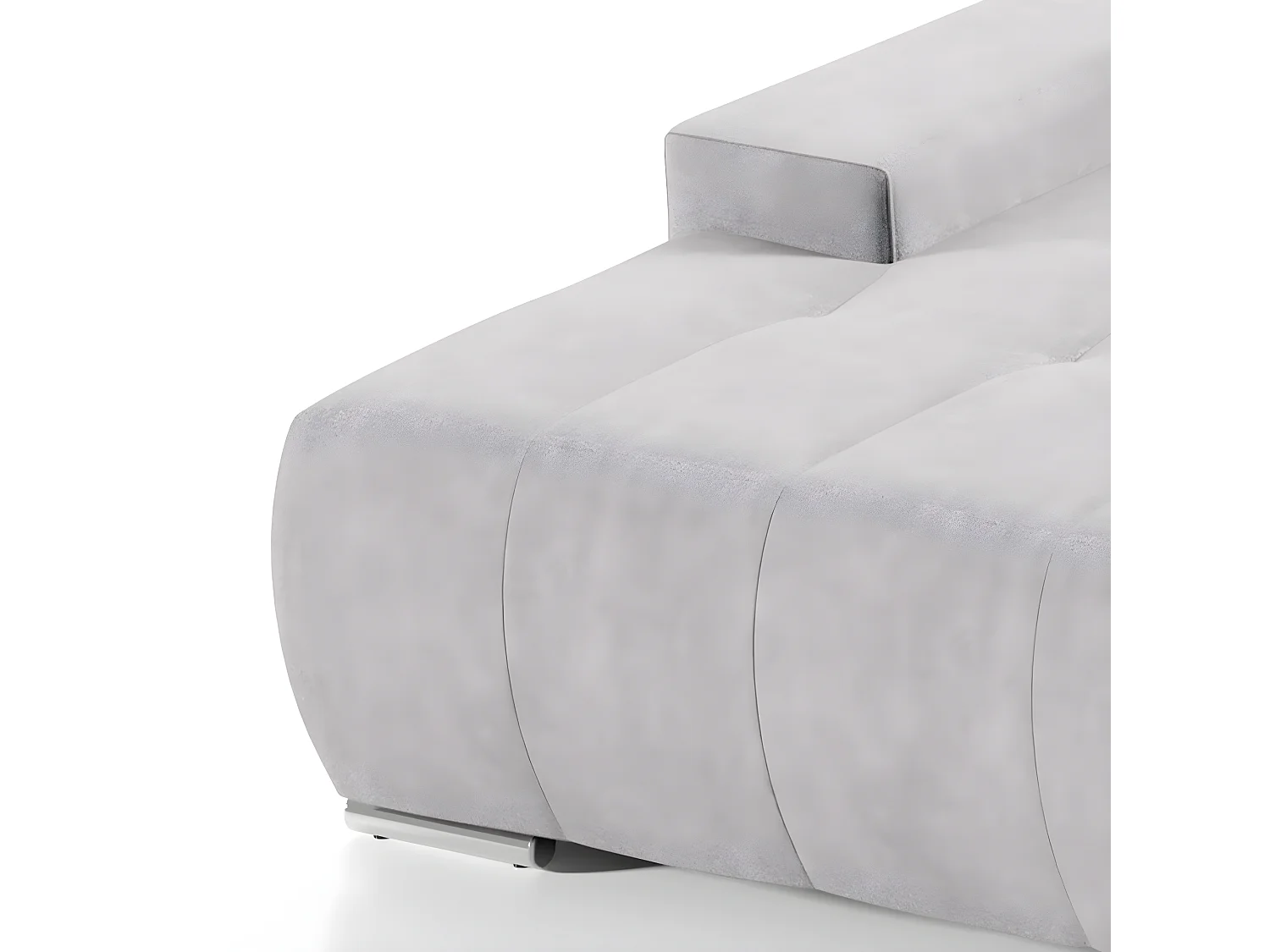 Canapé d'angle convertible gauche 4 places avec coffre Jonas Gris clair