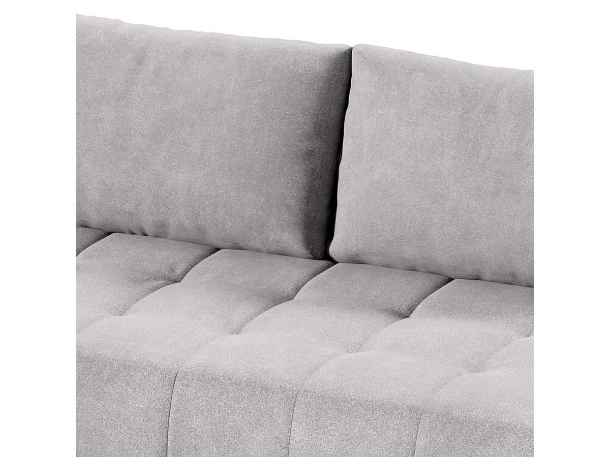 Canapé d'angle convertible 4 places en tissu gris clair JONAS