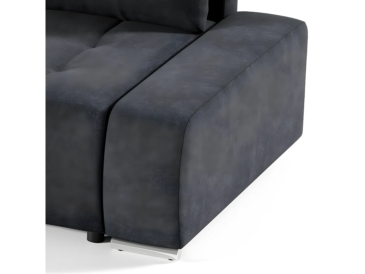 Canapé d'angle convertible gauche 4 places avec coffre Jonas Gris anthracite