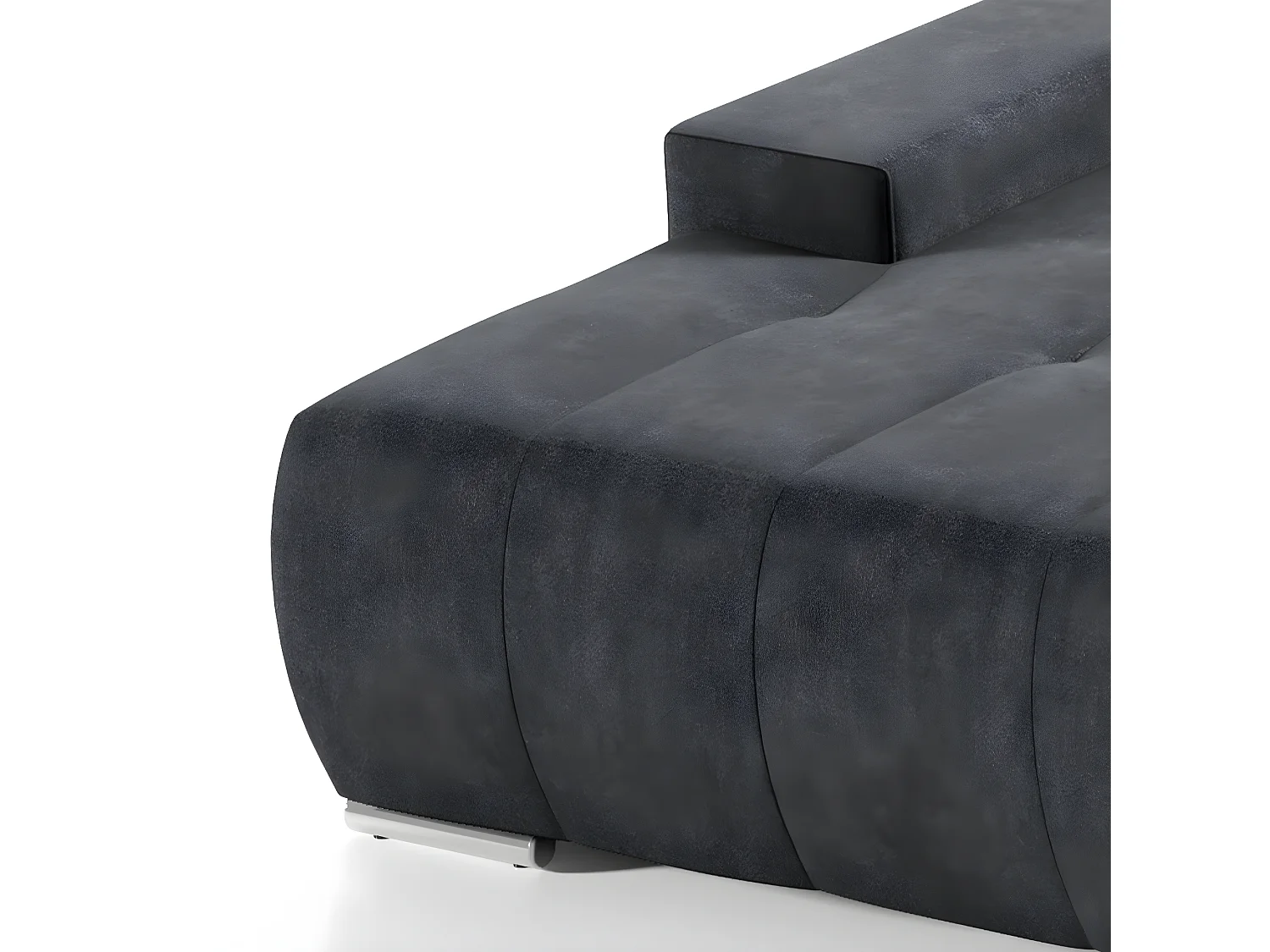 Canapé d'angle convertible gauche 4 places avec coffre Jonas Gris anthracite