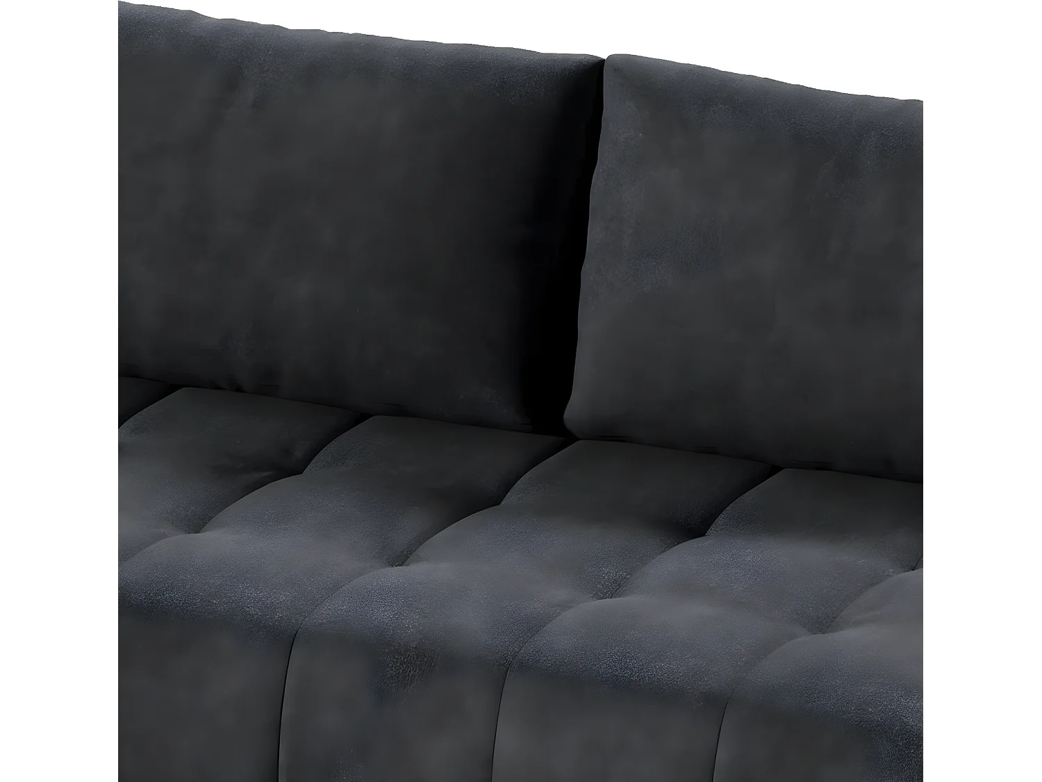 Canapé d'angle convertible gauche 4 places avec coffre Jonas Gris anthracite