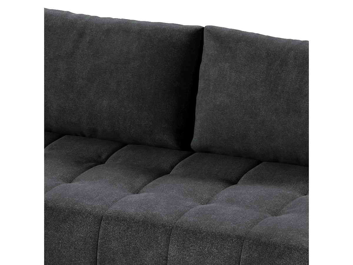 Canapé d'angle convertible 4 places en tissu gris anthracite