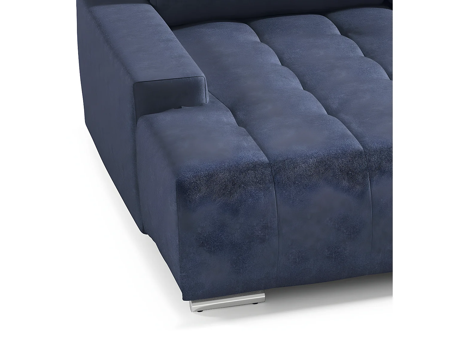 Canapé U 5 places convertible coffre Jonas Bleu Marine