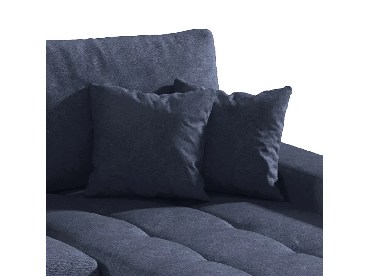 Canapé U 5 places convertible coffre Jonas Bleu Marine