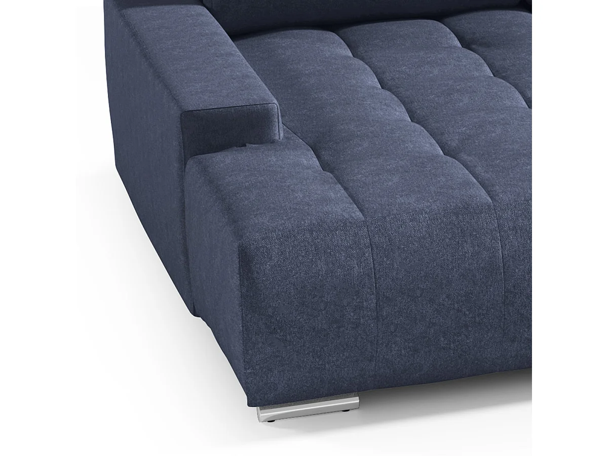 Canapé U 5 places convertible coffre Jonas Bleu Marine