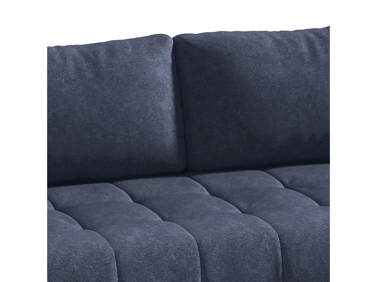 Canapé d'angle convertible 5 places en tissu bleu nuit JONAS