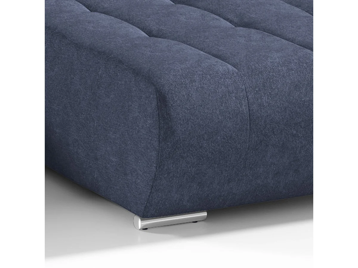Canapé d'angle convertible 5 places en tissu bleu nuit JONAS