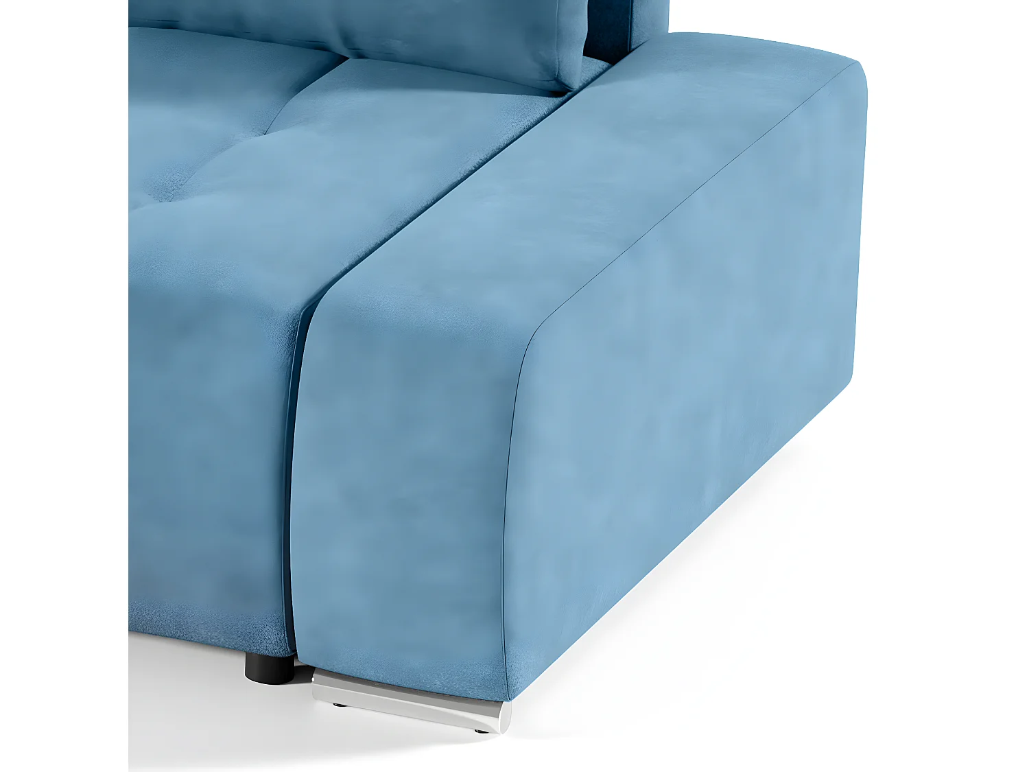 Canapé d'angle convertible gauche 4 places avec coffre Jonas Bleu