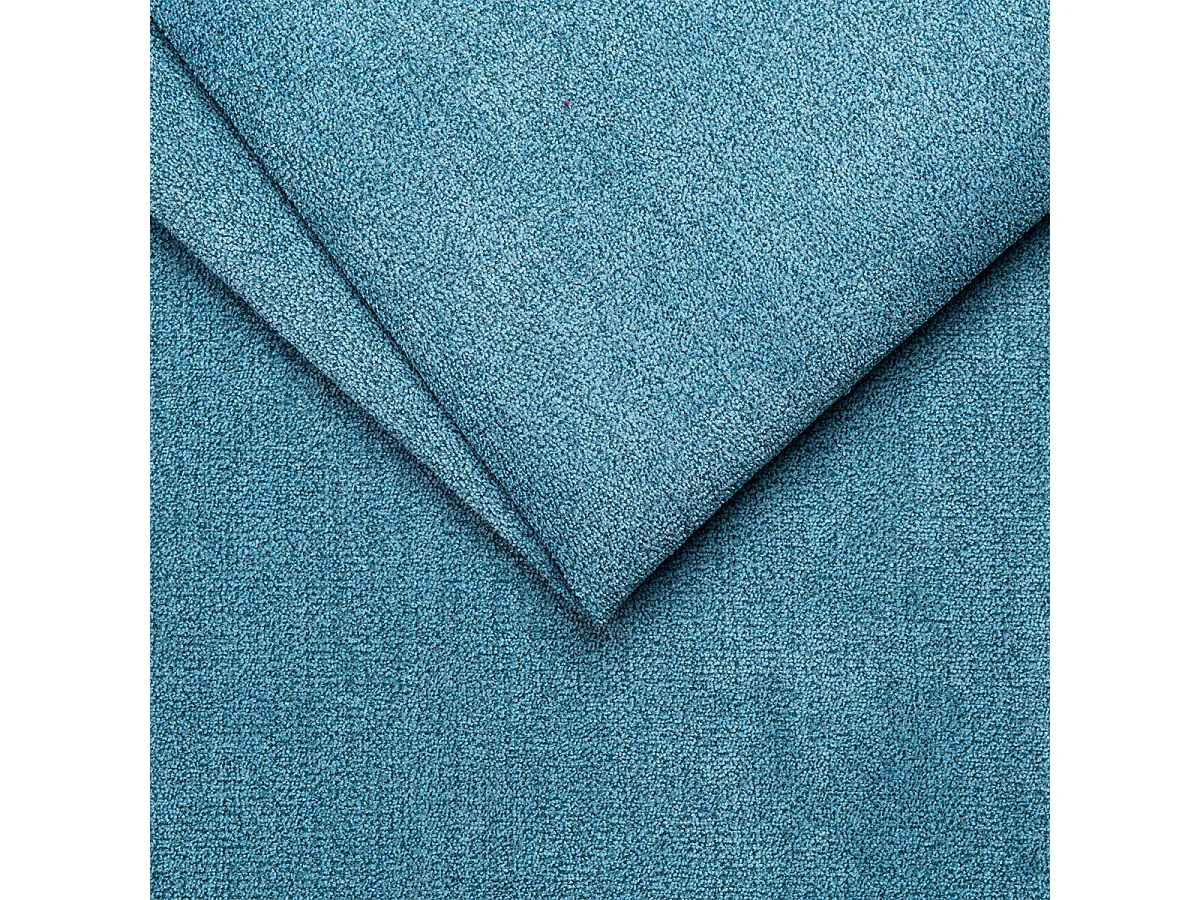 Canapé d'angle convertible 4 places avec coffre en tissu bleu
