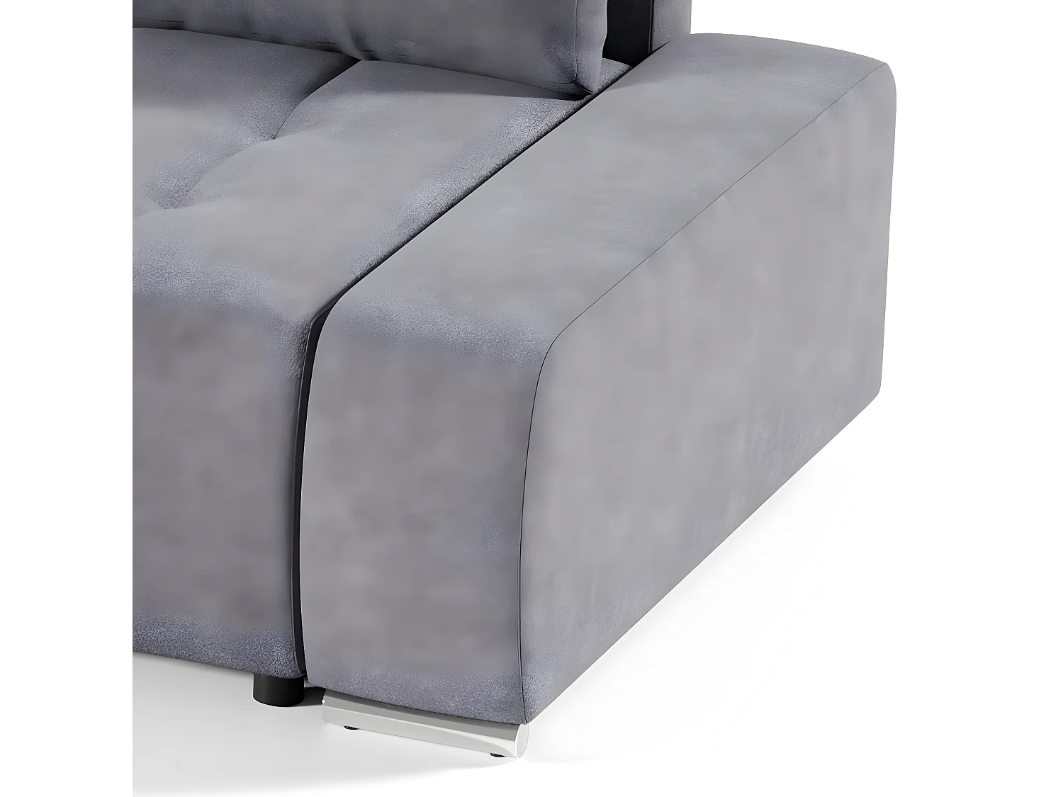 Canapé d'angle convertible gauche 4 places avec coffre Jonas Gris foncé