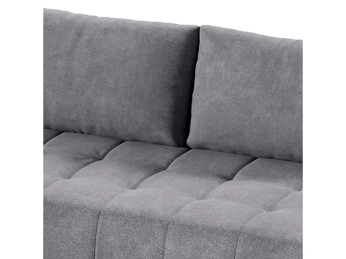 Canapé d'angle convertible 4 places en tissu gris foncé JONAS