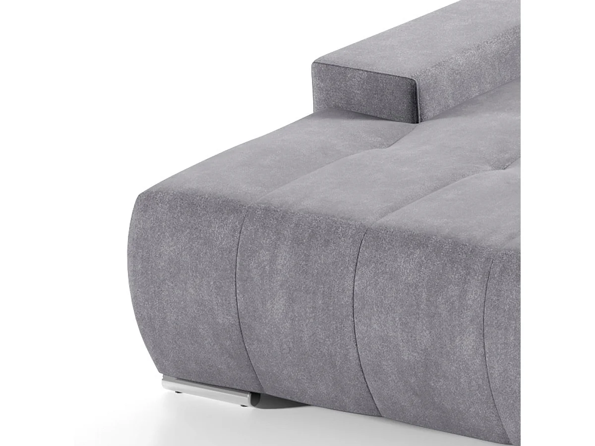 Canapé d'angle convertible 4 places en tissu gris foncé JONAS