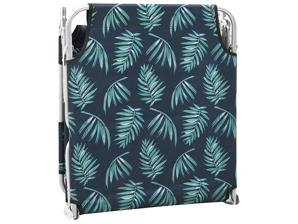 Chaise longue pliable coussin de tête Acier Motif de feuilles