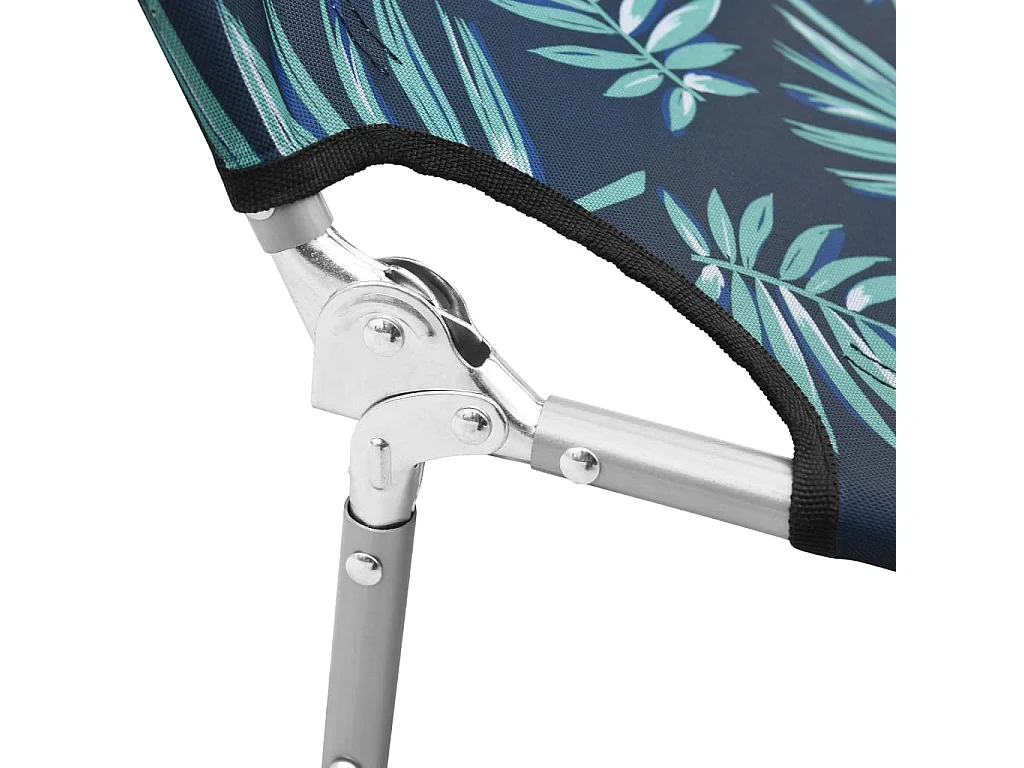 Chaise longue pliable coussin de tête Acier Motif de feuilles