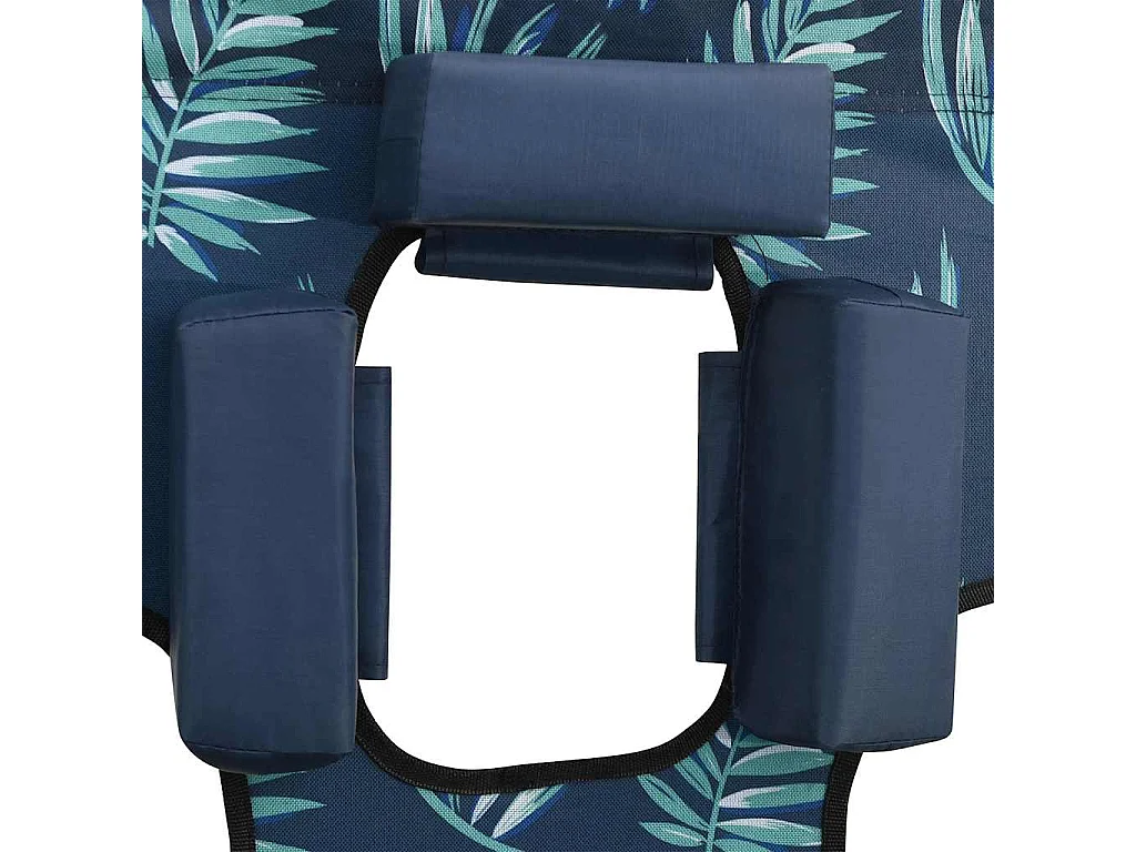Chaise longue pliable coussin de tête Acier Motif de feuilles