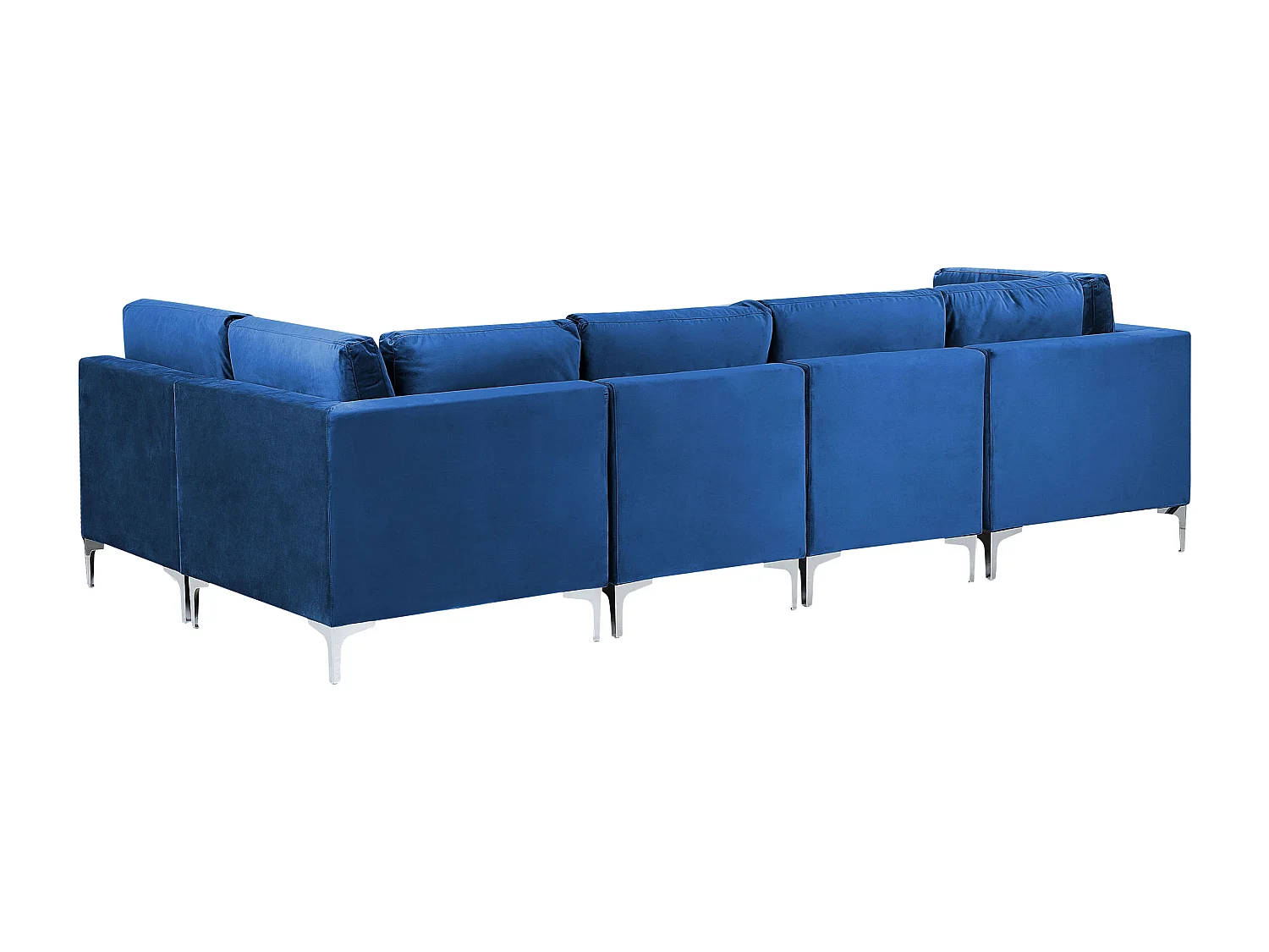 Sofá de canto modular EVJA Veludo Azul marinho 5 lugares à esquerda