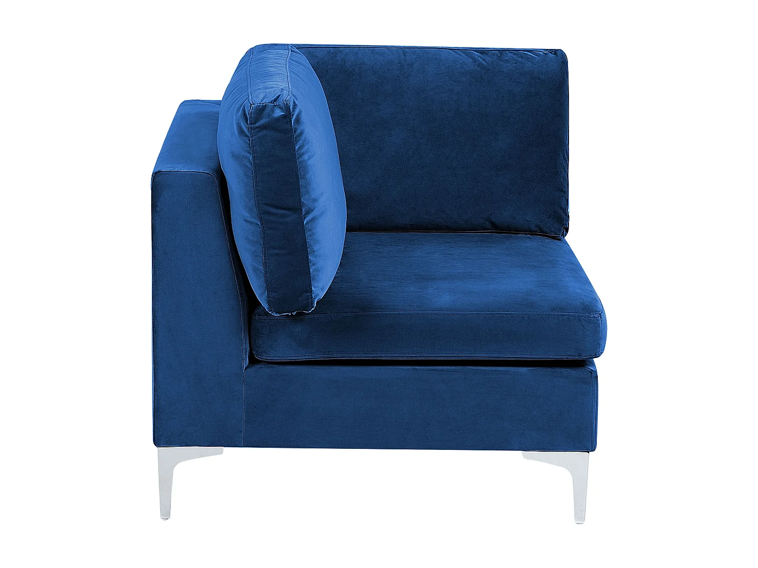 Sofá de canto modular EVJA Veludo Azul marinho 5 lugares à esquerda