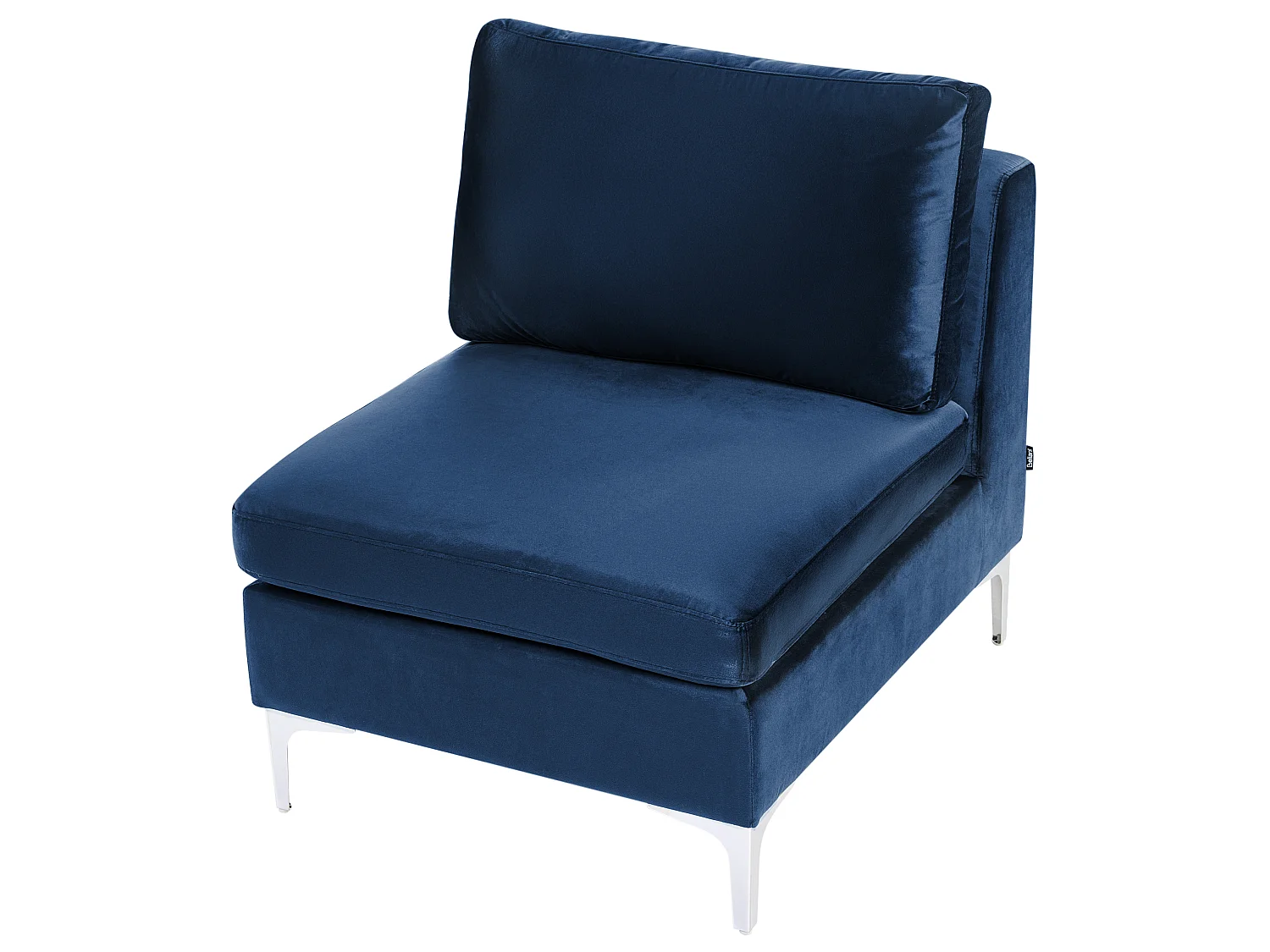 Canapé d'angle modulable 4 places EVJA Velours Bleu marine avec ottoman Côté droit