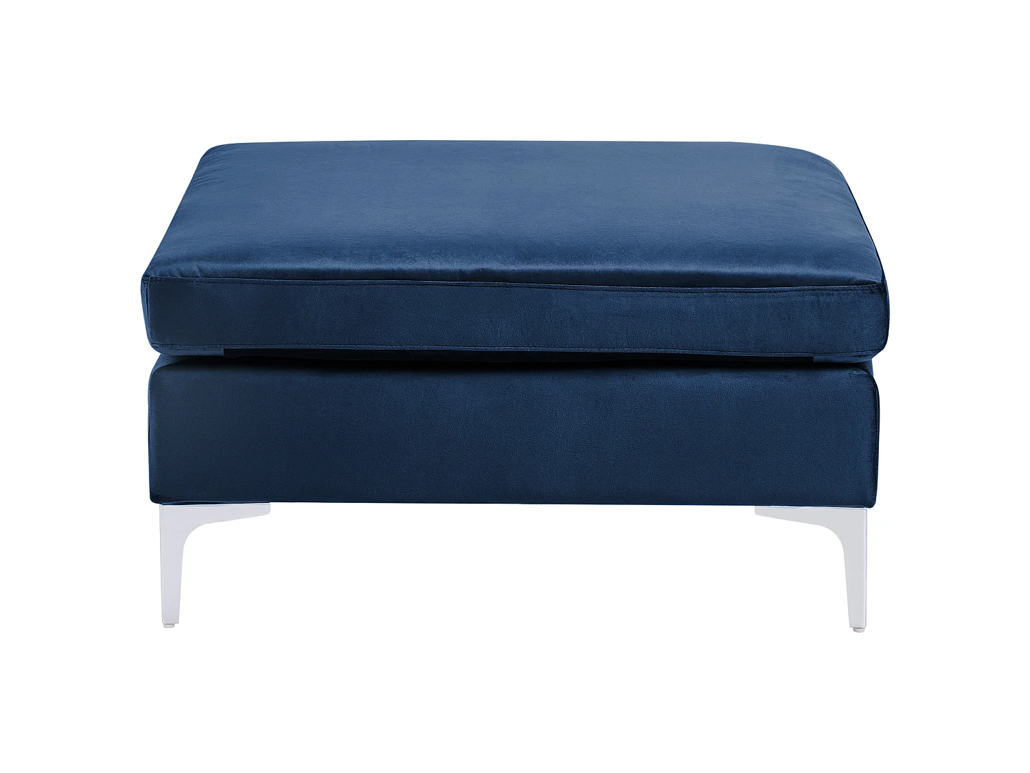 Canapé d'angle modulable 4 places EVJA Velours Bleu marine avec ottoman Côté droit