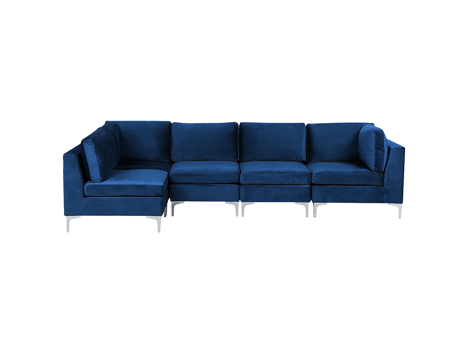 Canapé d'angle modulable EVJA Velours Bleu marine 5 places Côté droit