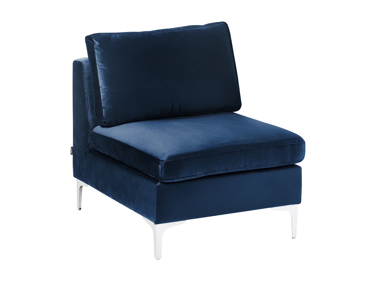 Modulaire hoekbank EVJA Fluweel Marineblauw Met ottomaan 4-zitter Linkerzijde