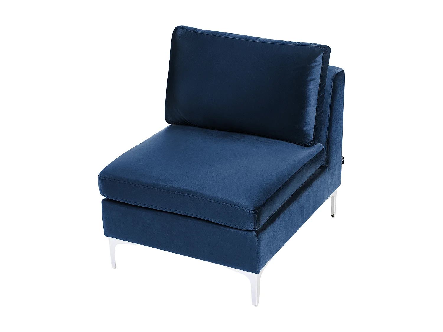 Modulaire hoekbank EVJA Fluweel Marineblauw Met ottomaan 4-zitter Linkerzijde