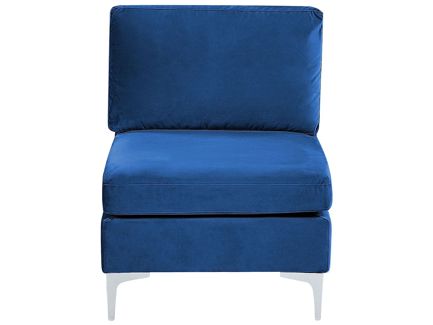 Sofá esquinero modular EVJA Terciopelo Azul marino con otomana 4 plazas Izquierda