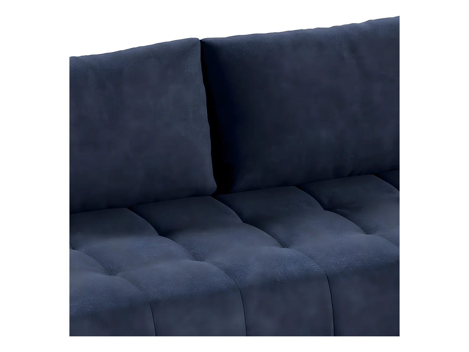 Canapé d'angle convertible droit 4 places avec coffre Jonas Bleu Marine
